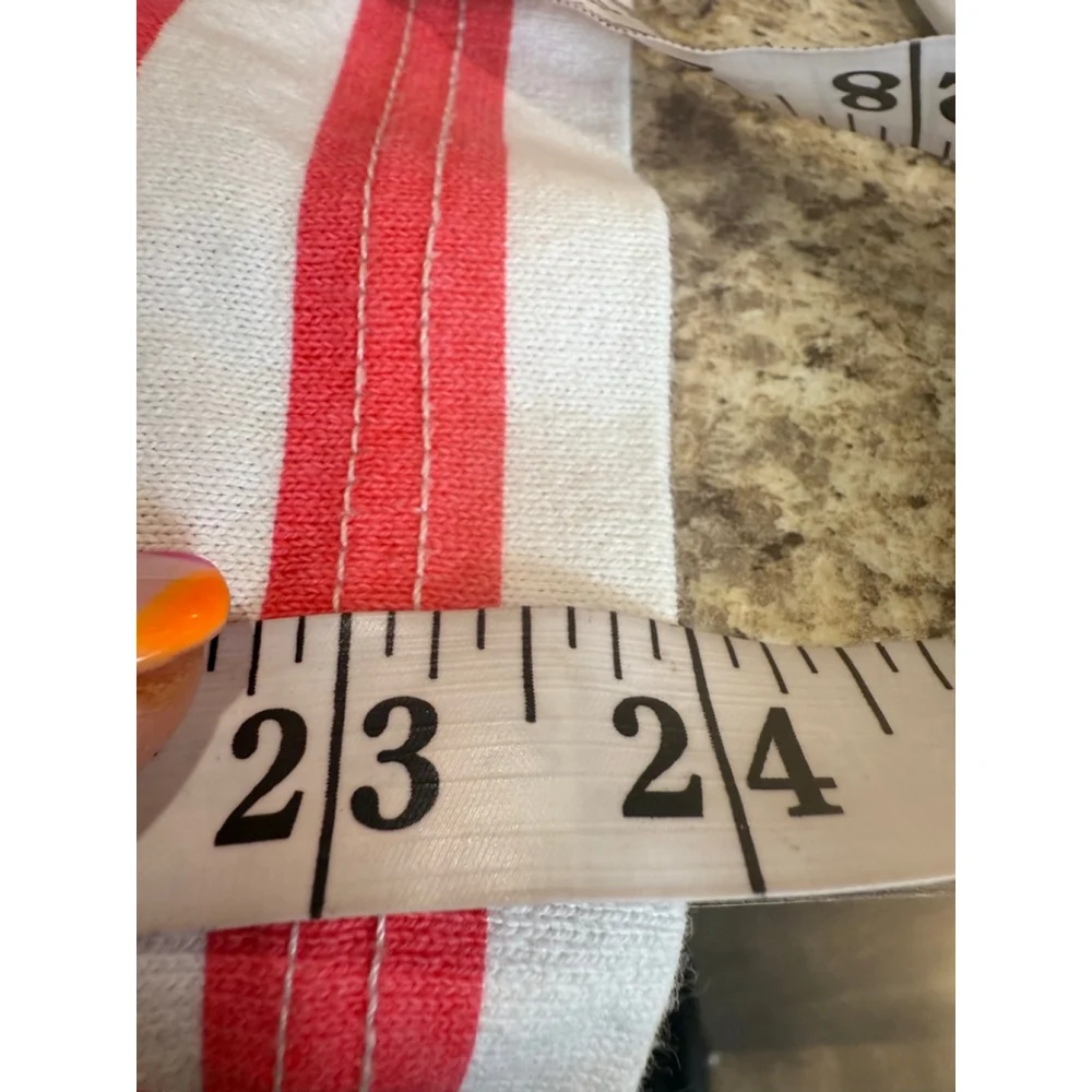 J. Crew Striped Long Sleeve Top White and Red Size Medium